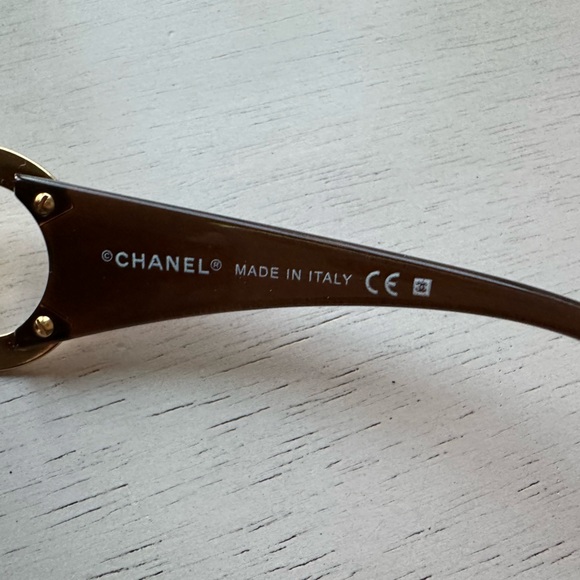 Chanel OCH6014 ladies logo sunglasses brown gradient gold CC - Picture 3 of 7